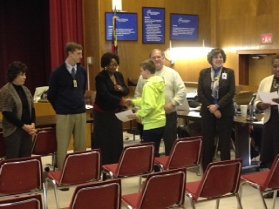 Alex Blumenthal Recognized by Board of Education
