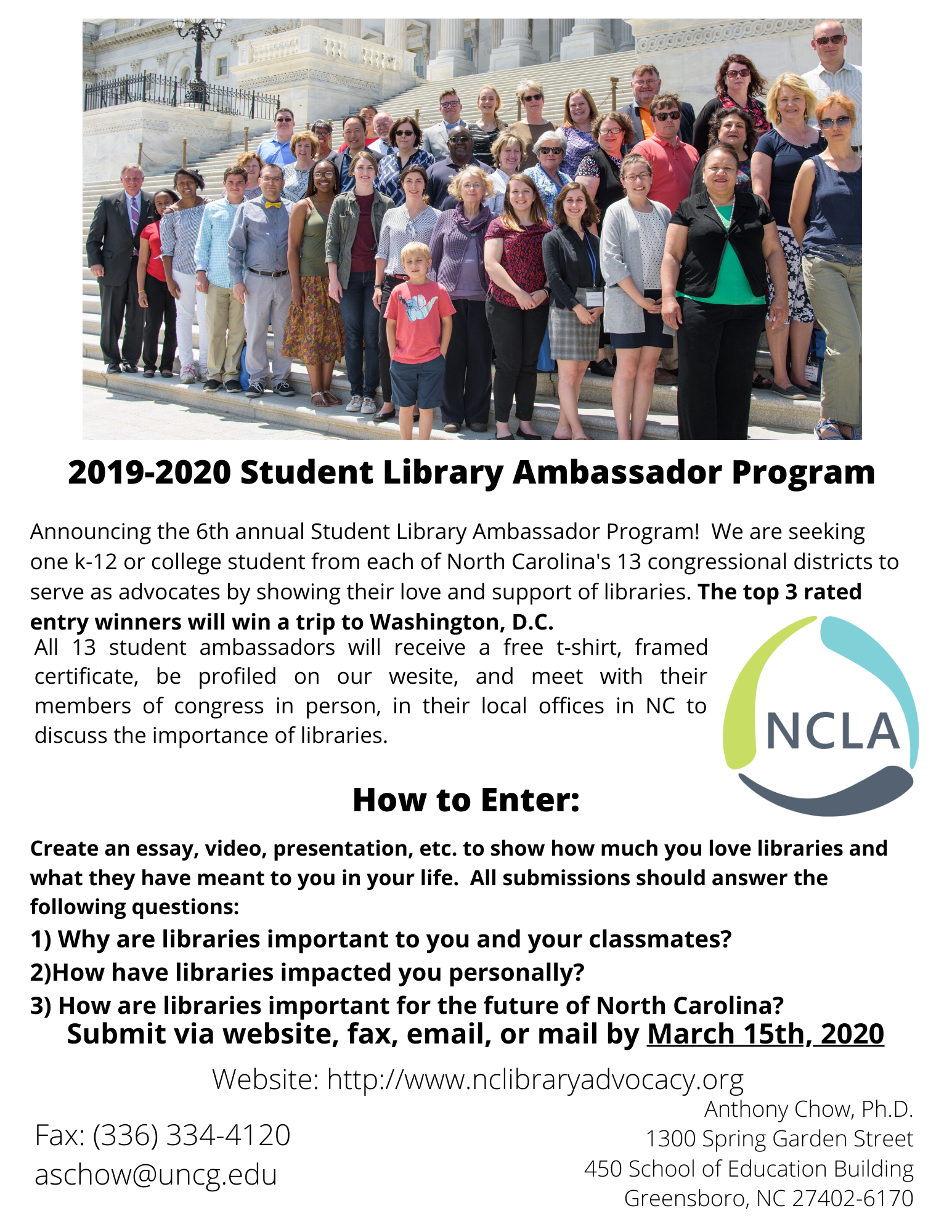 Library Ambassador Student Ambassador Contest is Beginning Soon! – North Carolina Library ...